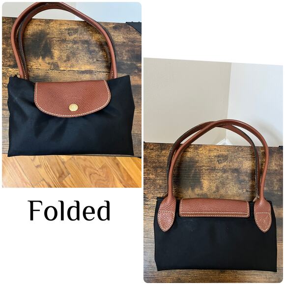 Longchamp FLAWS Le Pliage Original M Tote Hand Shoulder Nylon Bag Recycle Canvas - Picture 16 of 16